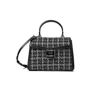#122 - NWT Kate Spade New York Katy Tweed Medium Top-Handle Black